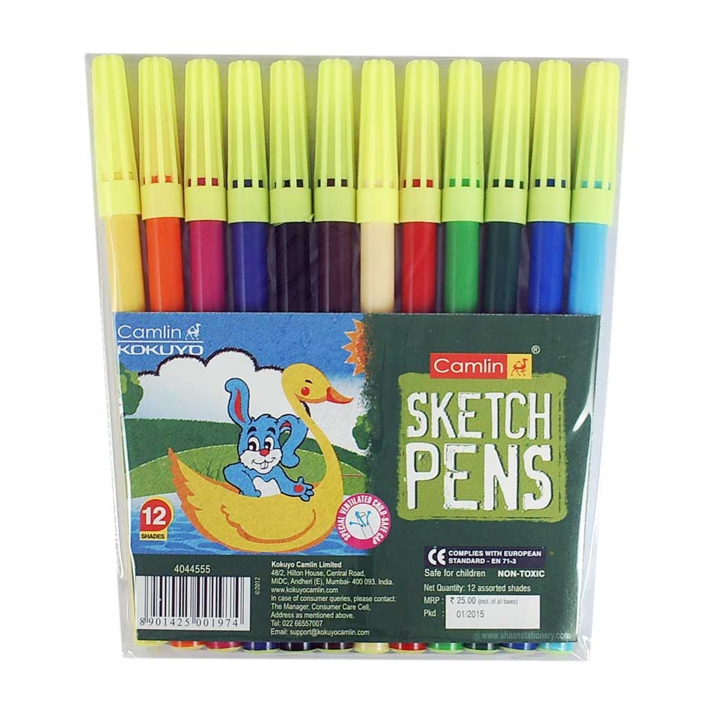 Buy Camlin 12 Color Sketch Pens online School