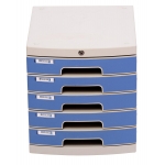 Chrome Multi-Purpose Desktop File Cabinet with Lock 9665 (5 Drawers) | Document Storage Box