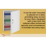 Chrome Key Control Cabinet 8704 (72 Keys) - Key Holder, Wall Mount Key Box with Safety Lock