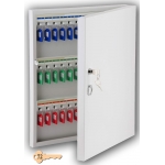 Chrome Key Control Cabinet 8701 (24 Keys) - Colour Coded, Wall Mount Key Box with Safety Lock, Key Holder