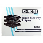 Chrome Document Tray 9636 (3 Tray) for Paper Storage and Filing