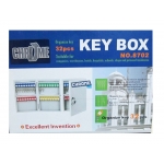 Chrome Key Control Cabinet 8702 (32 Keys) - Colour Coded, Wall Mount Key Box with Safety Lock, Key Holder