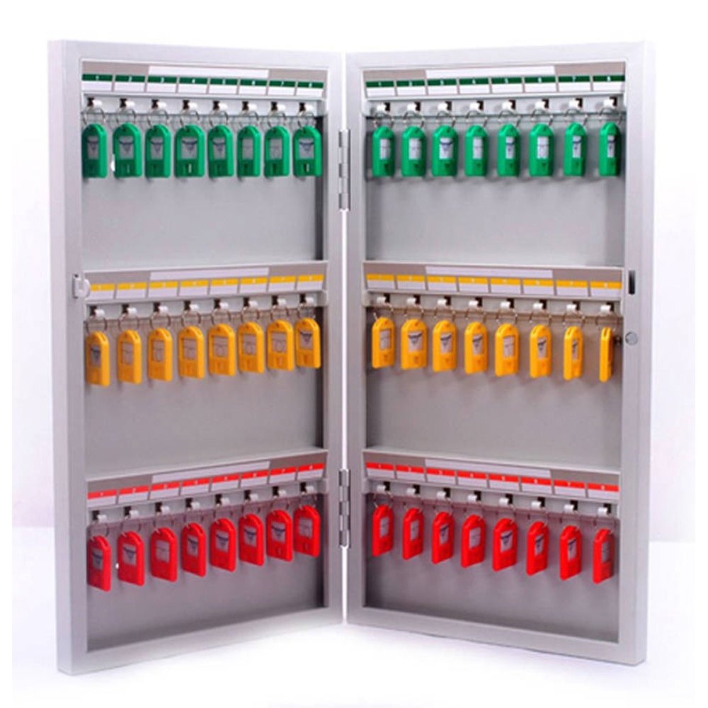 AdirOffice Key Steel Security Cabinet Box Combination Lock Red 48 Keys Capacity 