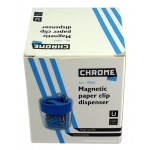 Chrome Magnetic Clip Box 9881 for Office Pins and Clips
