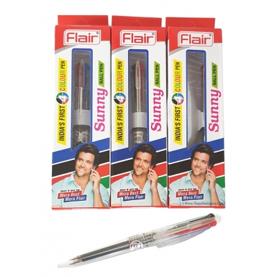 Flair Sunny 4 in 1 Multi Colour Pen | Black, Blue, Red, Green