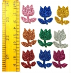 Flower Shaped Glitter Sticker for Craft |Self-Adhesive, Multi-color, Foam