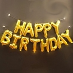 Golden Happy Birthday Balloon Letters