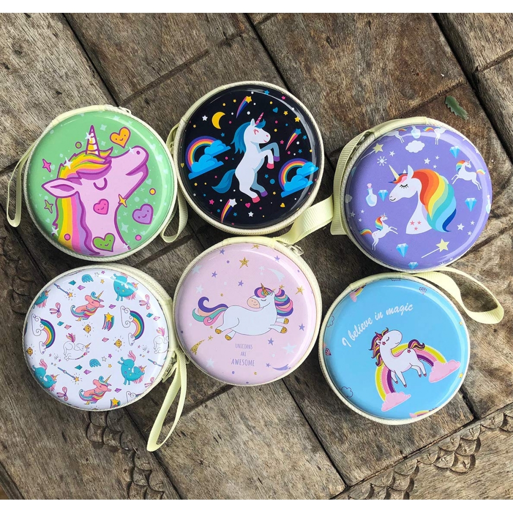 Unicorn Zipper Mini Coin Transparent Wallet With Key Ring- 2 Pcs, Bags &  Wallets, Small Bags & Clutches Free Delivery India.