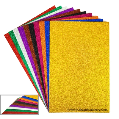 Multi Brands Glitter Foam Sheet (10 Assorted Colours) for Art & Craft| A4, Self Adhesive